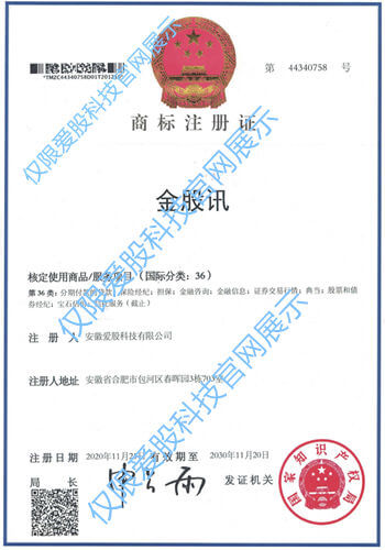 金股讯商标36类